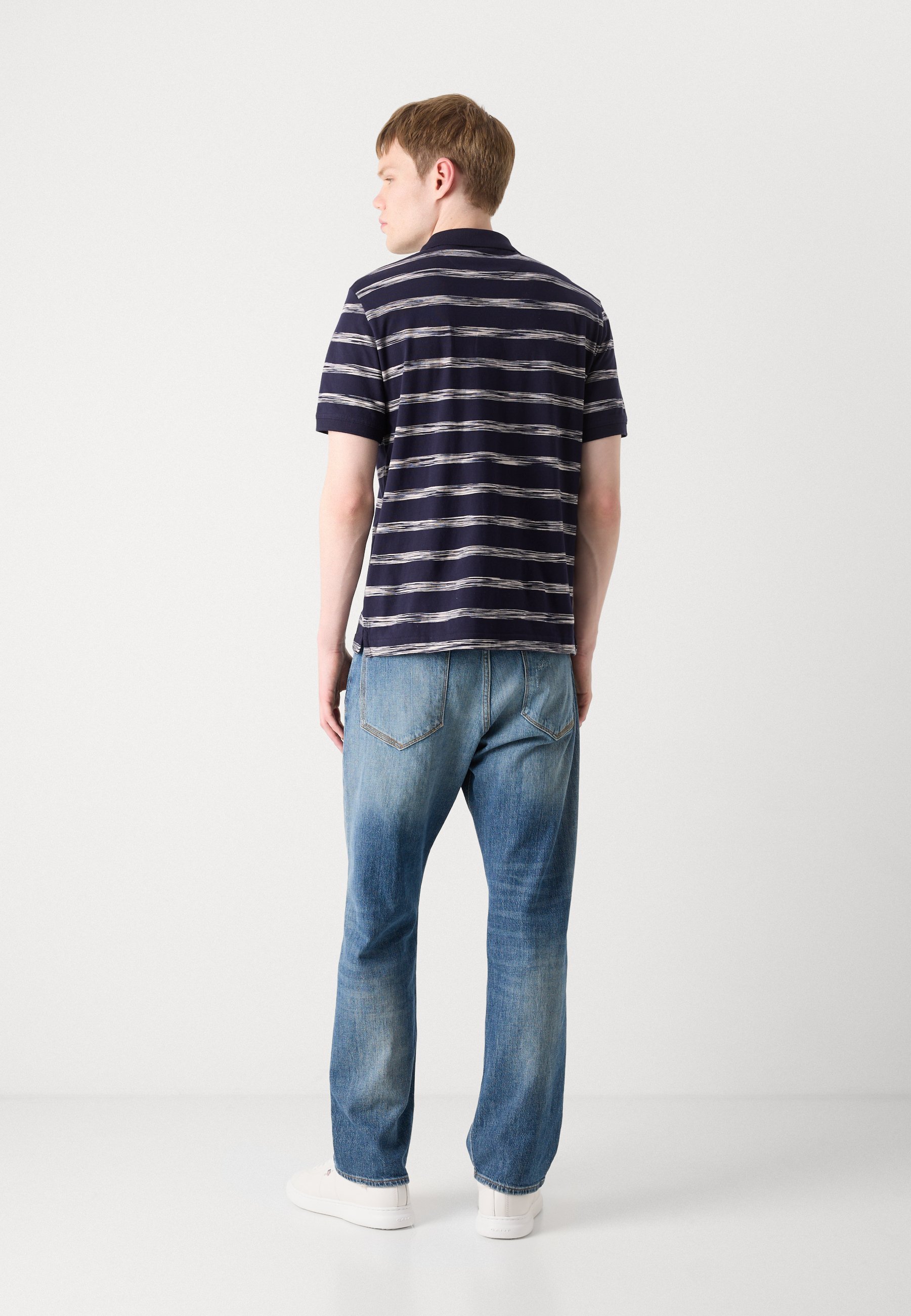 GANT GESTREEPT - Poloshirt - avondblauw