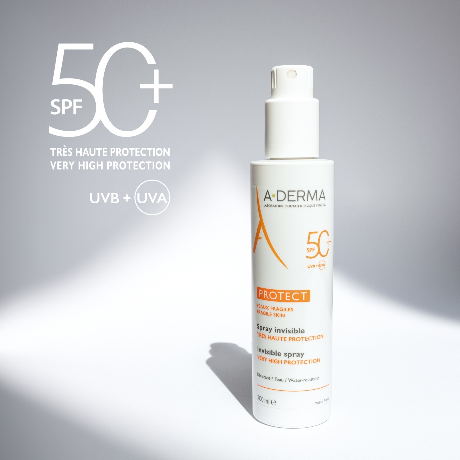 A-DERMA Nevidni sprej za sončenje SPF 50+ - 200 ml