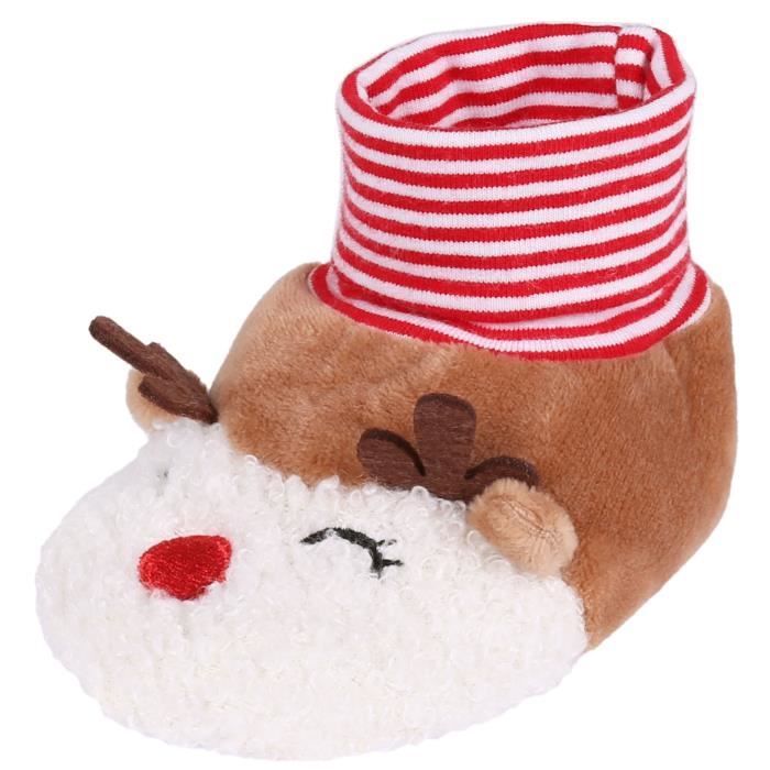 Botines navideños de reno para bebés - Marca - Modelo - Bebé - Marrón - Rojo - Textil