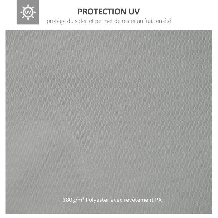 Toldo de repuesto para cenador/tienda Outsunny de 3 x 4 m, poliéster de alta densidad de 180 g/m², gris claro.