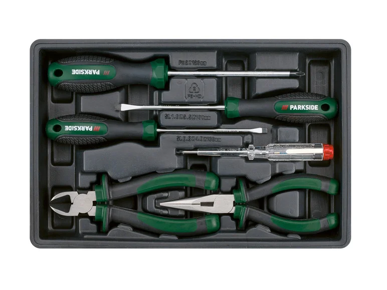 PARKSIDE® Verktøykasse med 4V metallverktøy og Tournevis PWBM A1-sett