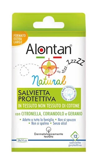 Lingettes protectrices phytorepulsives naturelles ALONTAN, 12 pièces, en coton non tissé