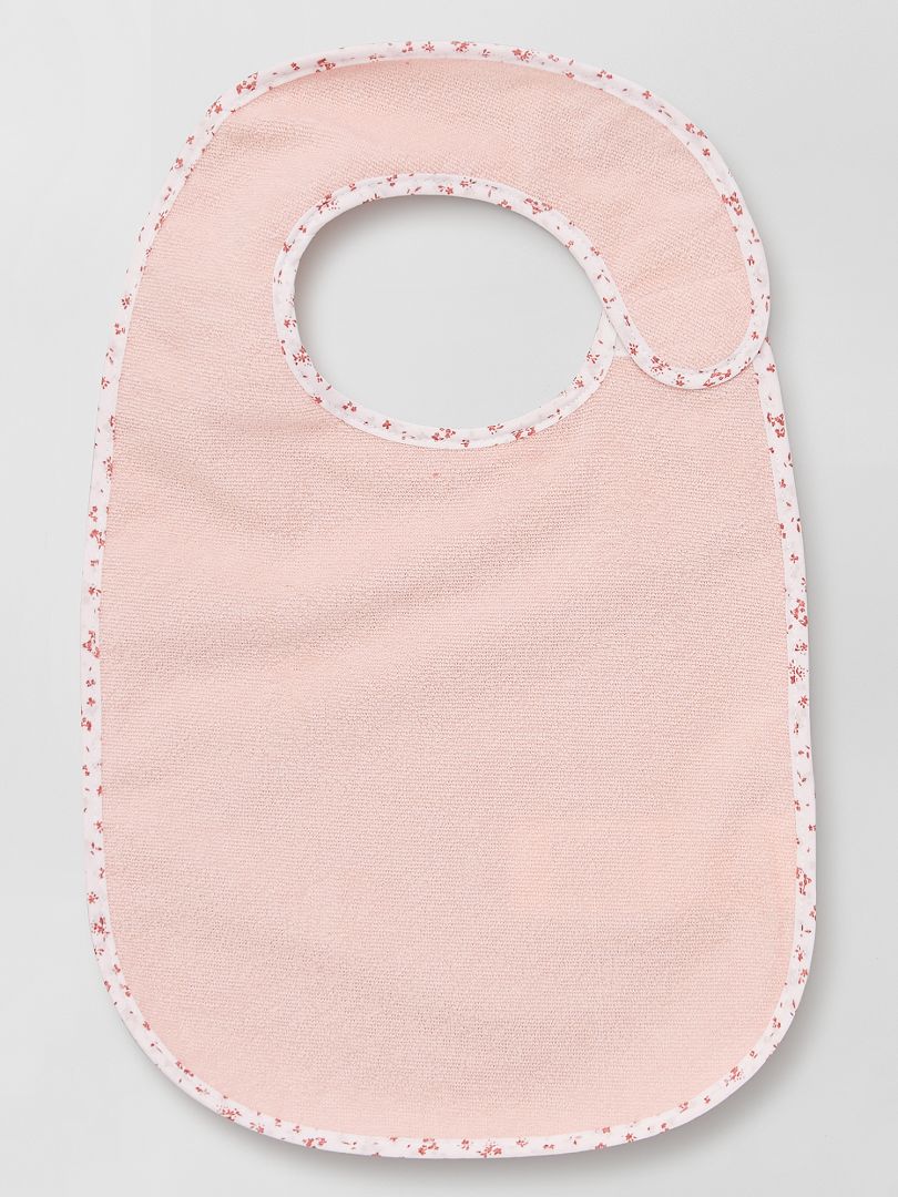 Set van 7 gevoerde badstof slabbetjes - ROZE