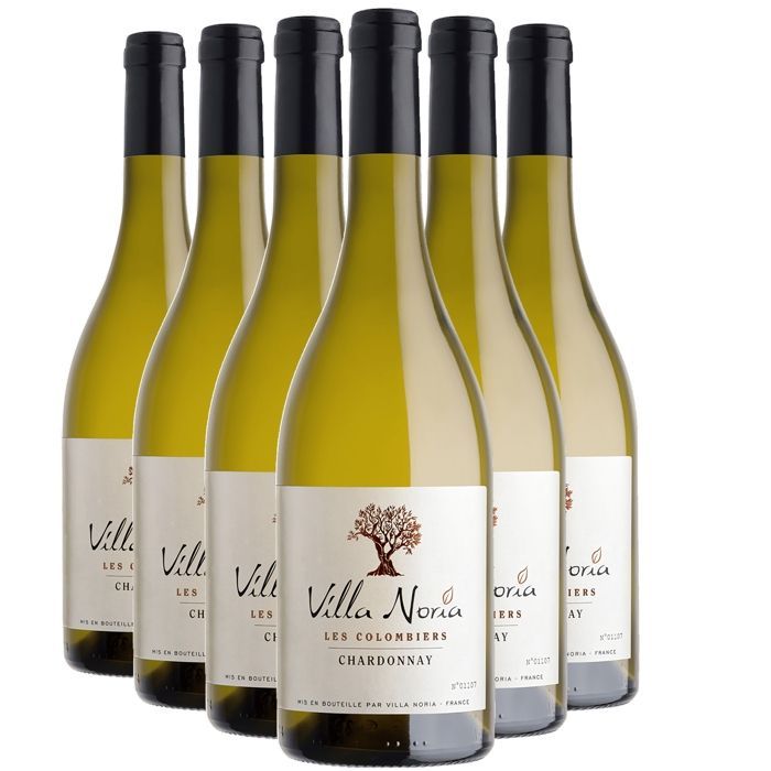 Villa Noria Pays d'Oc Les Colombiers Chardonnay - Hvitvin fra Languedoc-Roussillon (6x75cl) Økologisk