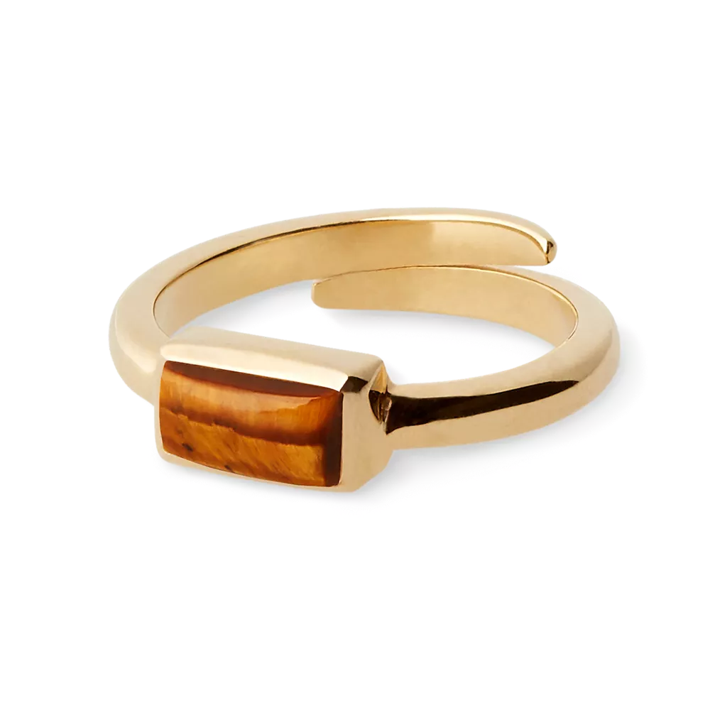 Bague House of Rituals Vintage Cut plaquée or avec pierre précieuse