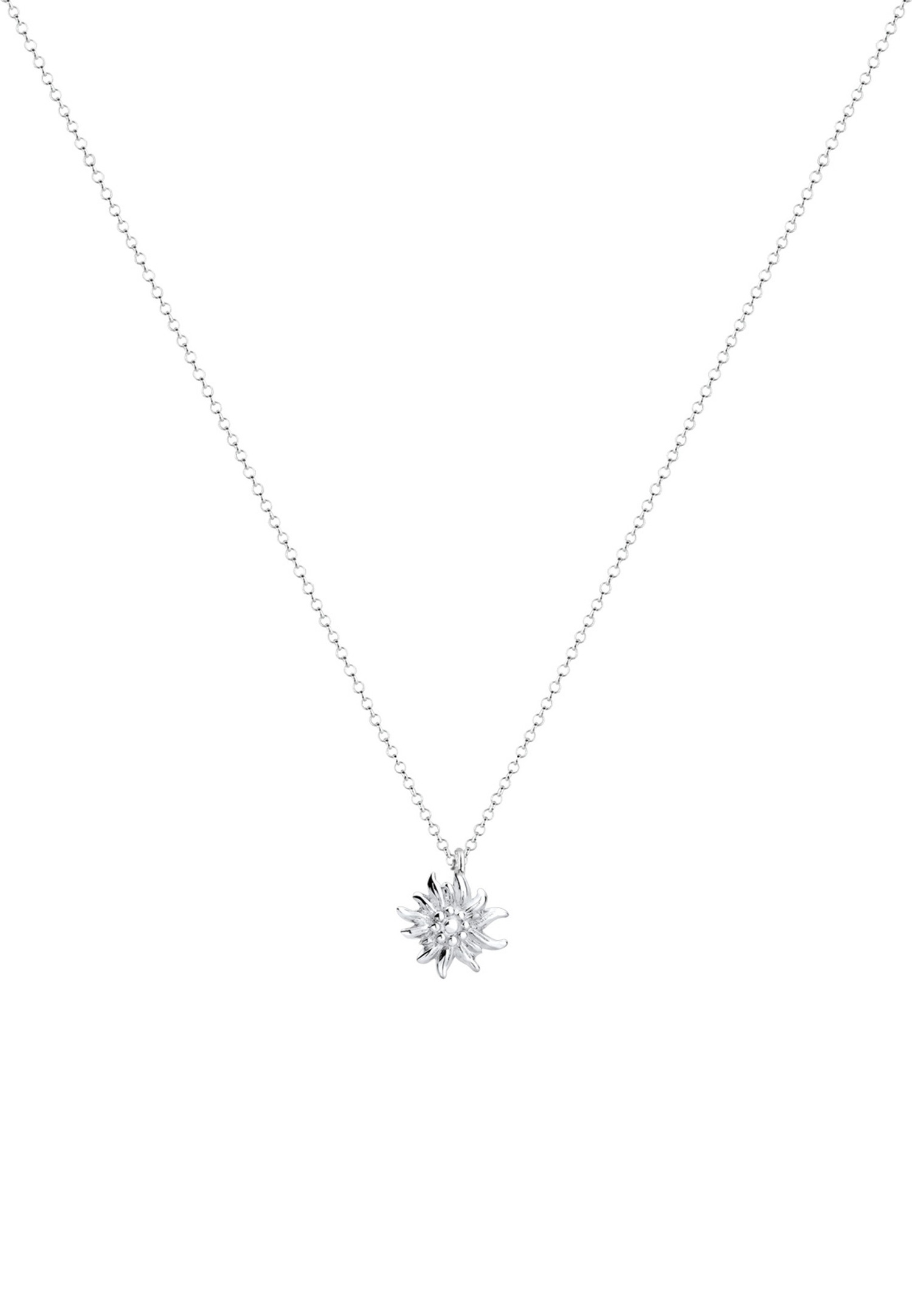 Elli Femmes Pendentif Symbole Edelweiss Costume Folklorique en Argent Sterling 925