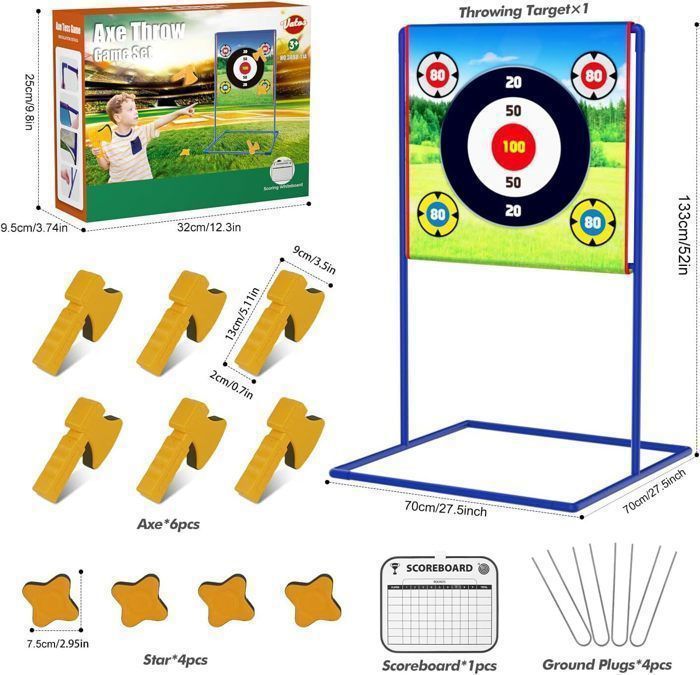 Vatos Jeu de lancer Jeu de flechettes intérieur extérieur pour Fête d'enfants Fête de famille 2 -3 Joueur Cadeau enfant 3+ans