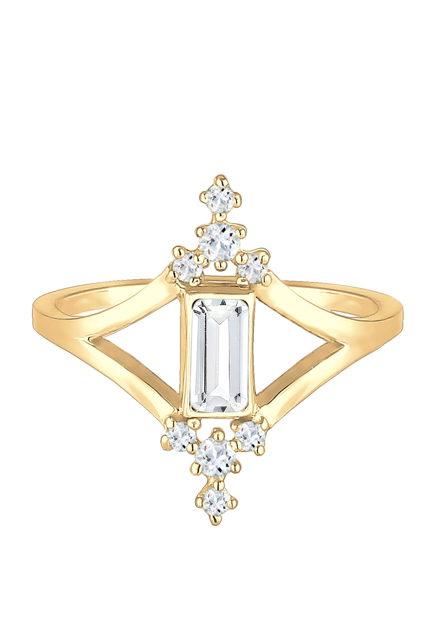 Elli PREMIUM Femme Fiançailles Vintage Glamour avec Topaze en Argent Sterling 925