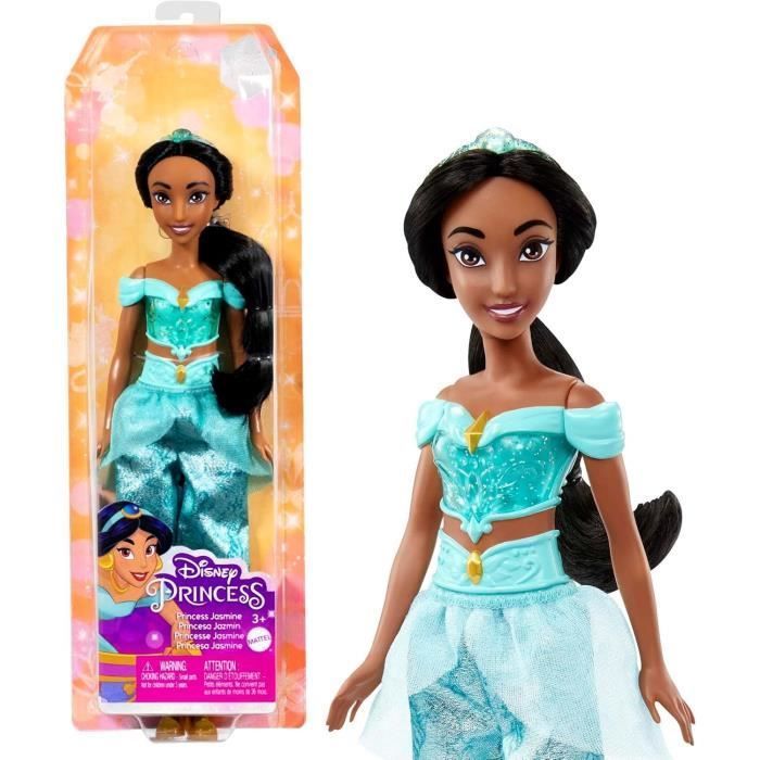 Bambola Jasmine da 29 cm, bambola principessa Disney Mattel con vestito e accessori HLW12