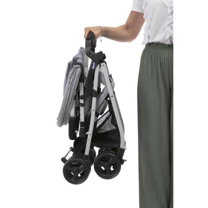 Cochecito compacto CHICCO Ohlala 3 - Desde el nacimiento - Hasta 15 kg - Respaldo reclinable - Barra de seguridad - Gris niebla