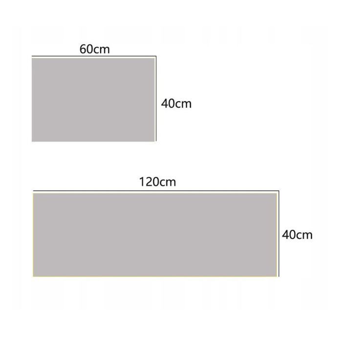Alfombrilla de cocina para colocar delante del fregadero - 2 alfombrillas antideslizantes y absorbentes - 40x60cm y 40x120cm - Blanco y negro