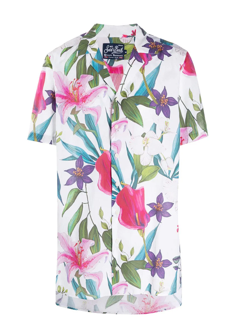Herenoverhemd met tropische print