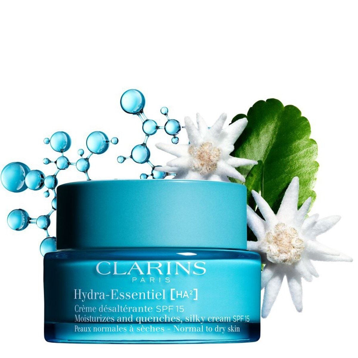 „Clarins Hydra-Essentiel HA² Silky Cream“ dieninis kremas SPF 15, 50 ml
