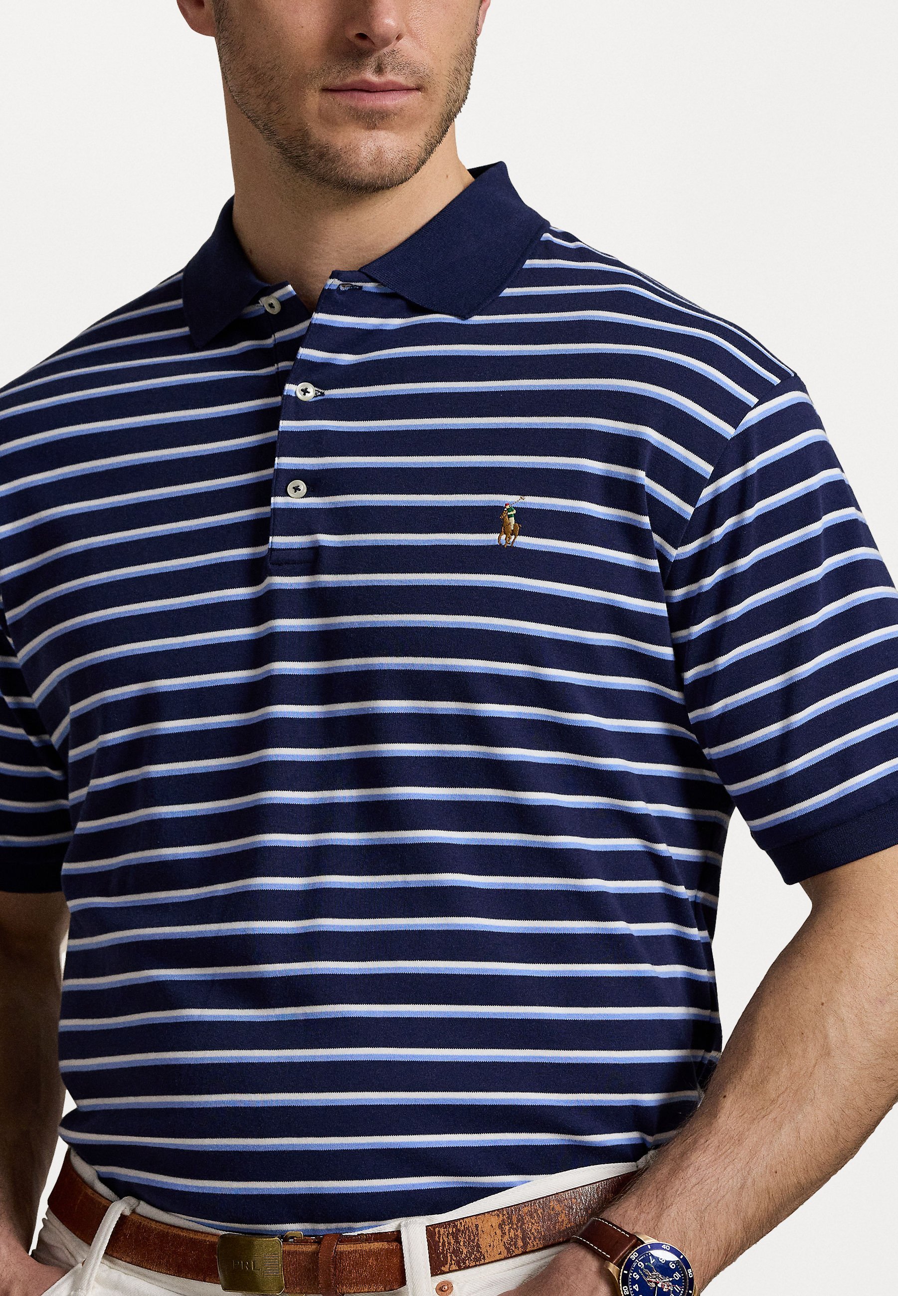 Polo Ralph Lauren Grandes Tailles Rayées en Coton Doux - Polo - bleu marine raffiné