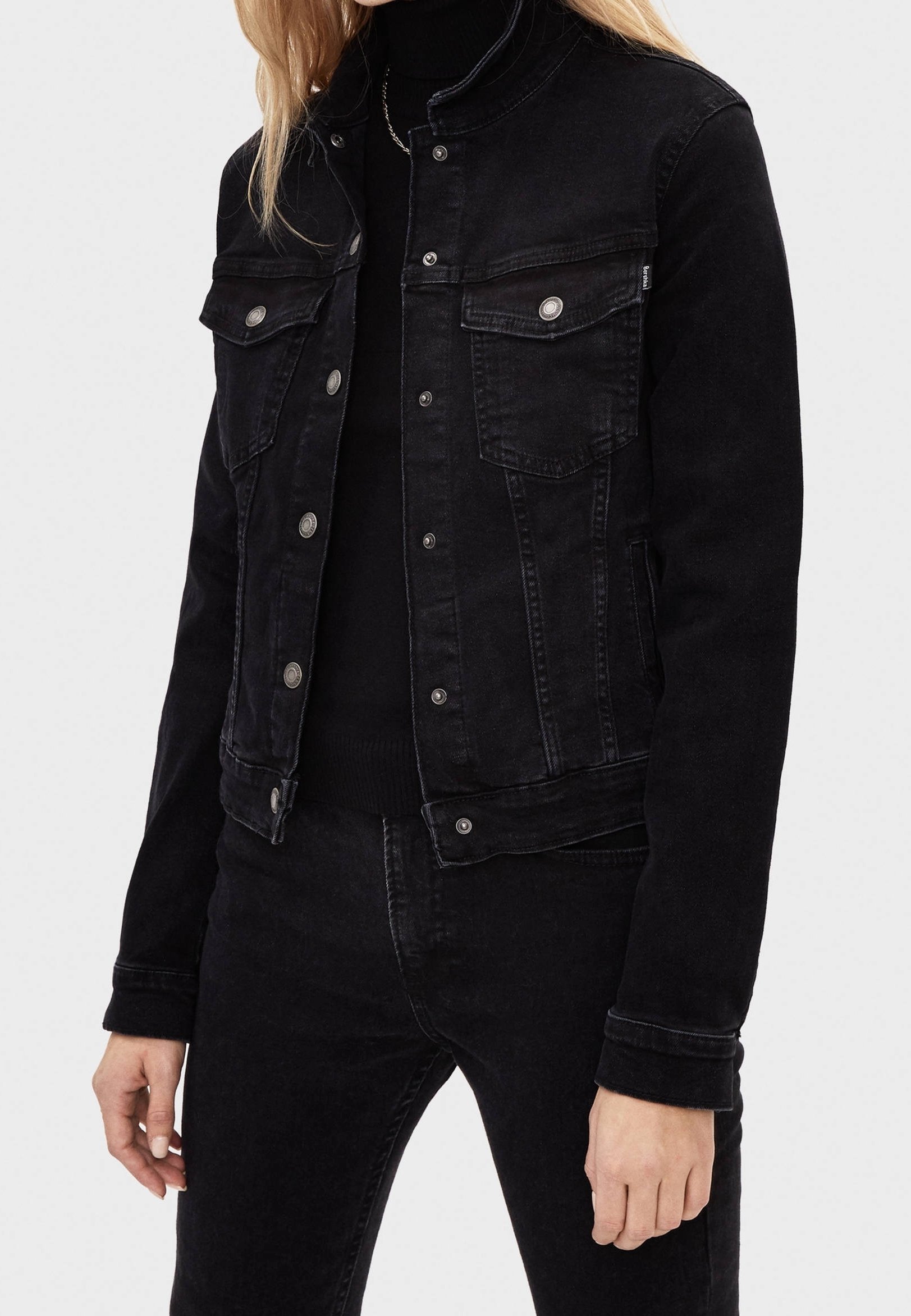 Bershka denimjack - zwart