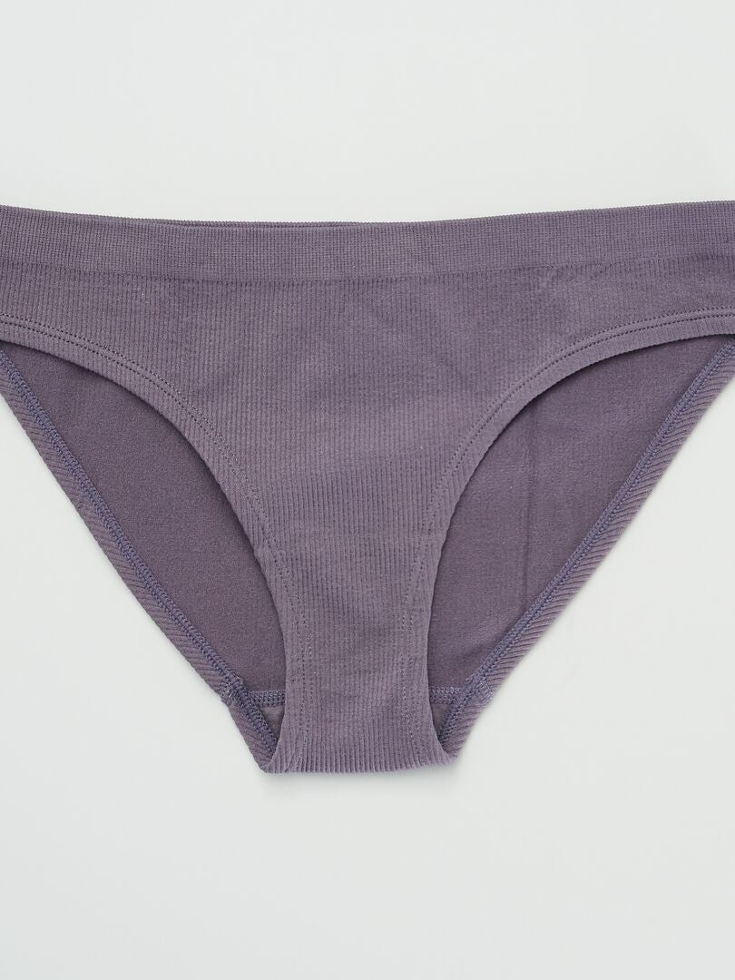 Set van 2 'Envie de Lingerie' geribbelde gebreide slips - KAKI