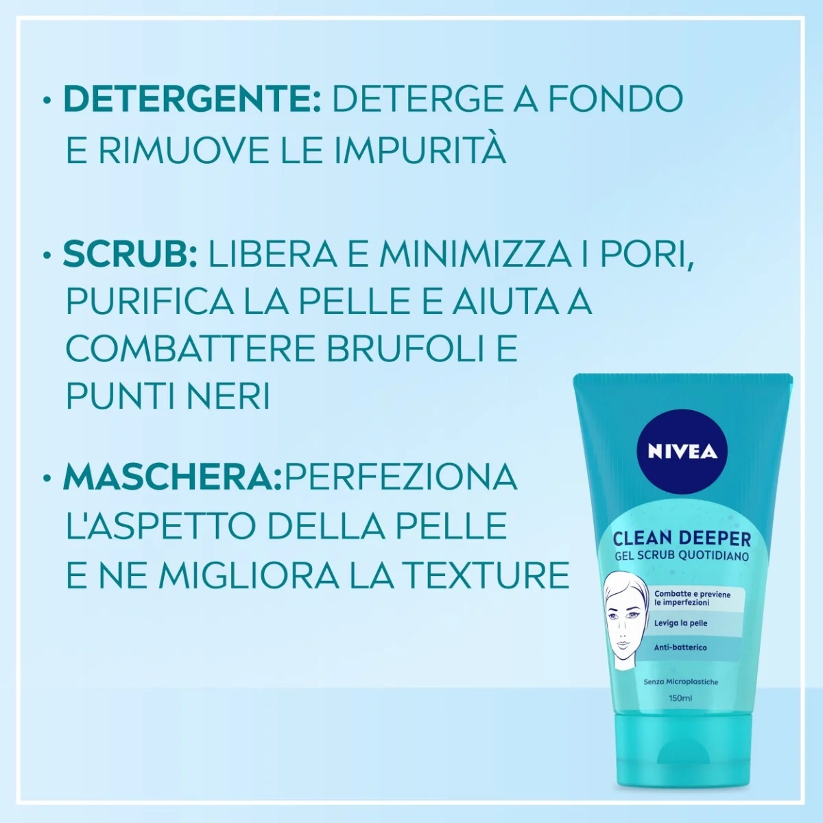NIVEA Nivea Clean Deeper τζελ απολέπισης για βαθύ καθαρισμό