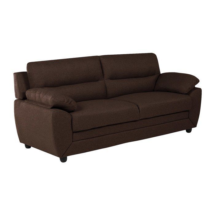 Canapé 3 places MANOA en tissu - Chocolat - Marron - L201 x P88 cm