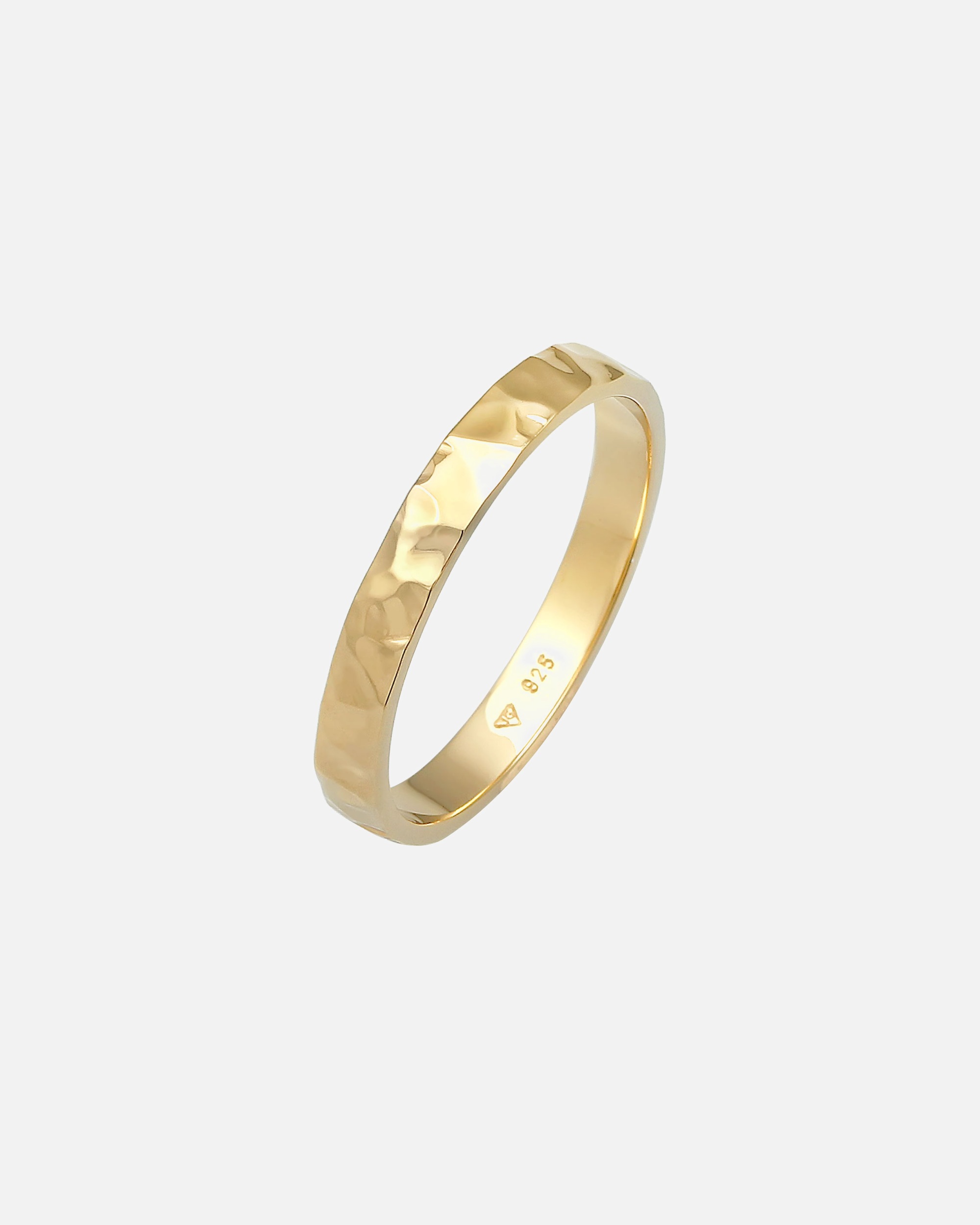 Elli Femmes Bande Basique Fin Martelé Tendance en argent sterling 925