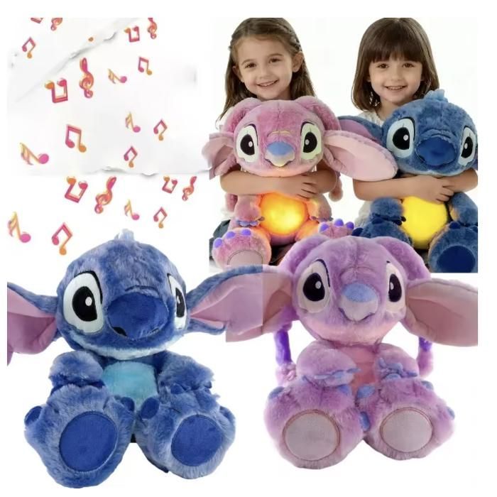 Peluche de Stitch de 30 cm con luz y música: un suave peluche con luz LED relajante para niños.
