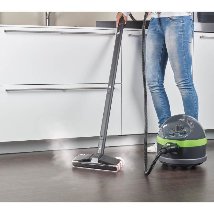 POLTI VAPORETTO CLASSIC 65 - Steam cleaner - limited autonomy - 4 BAR - 110g/min - 1500W - 7 accessories - Green + Black