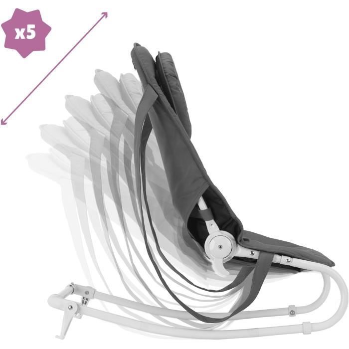 Badabulle Transat Bébé - Easy Moonlight - Pliable - Position Fixe ou Balancelle - Arche de Jeux  - Déhoussable - Garantie à vie
