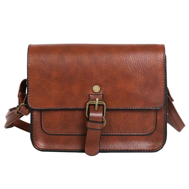 Nuova borsa da donna retrò in pelle cerata, piccola, con cintura, pinze, borsa a tracolla, borsa a tracolla casual da viaggio.