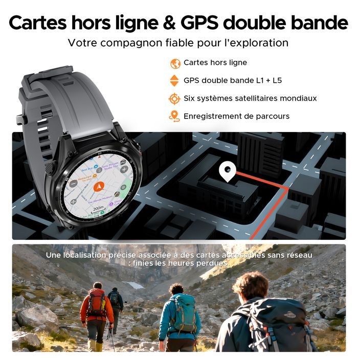 Montre Connectée - DOOGEE - Anywise W1 Pro - Écran 1,43