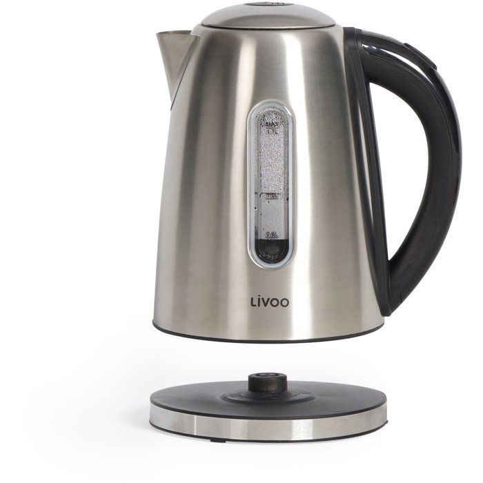 Hervidor de agua - LIVOO - DOD195 - 2200 W - 1,7 L - Base giratoria de 360° - Acero inoxidable