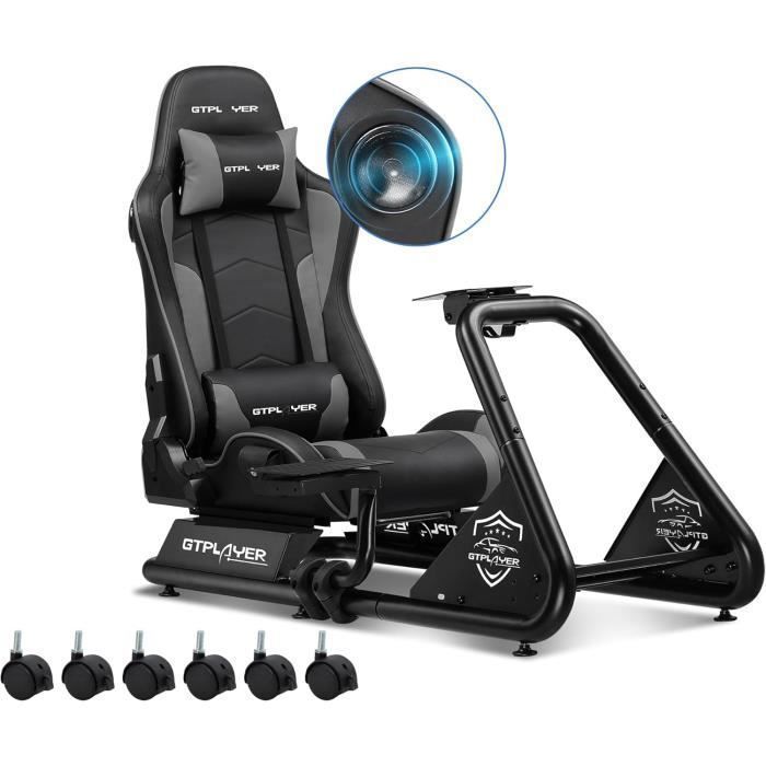 Simulador de conducción - GTPLAYER - GTS03-GY - Asiento con altavoces - Ajustable - Compatible con PC