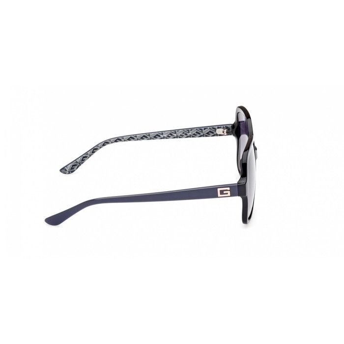 Guess 7921-H Geometrische zonnebril voor dames – Kleur 01B Glanzend zwart met rookkleurige glazen met kleurverloop