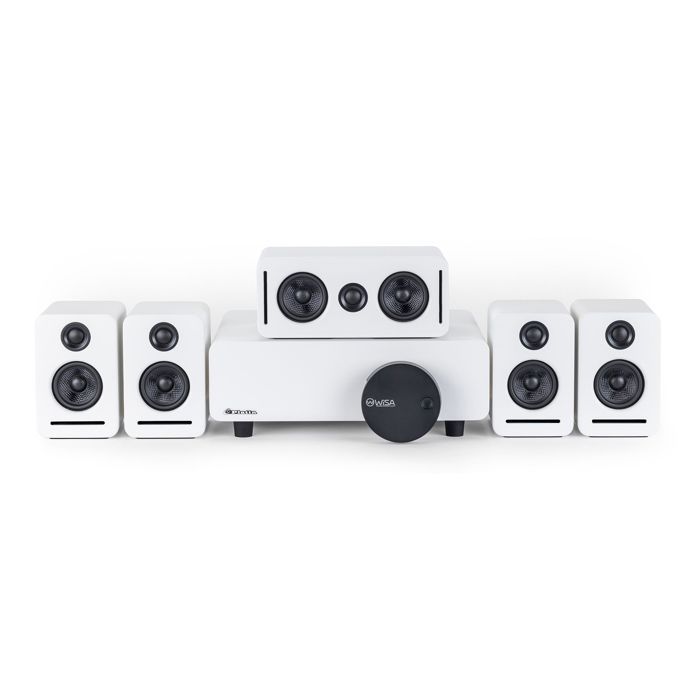 PLATIN Home Cinema System, 5.1 Stereo Surround Sound, Dolby Sound, App Control, WISA Certified, White