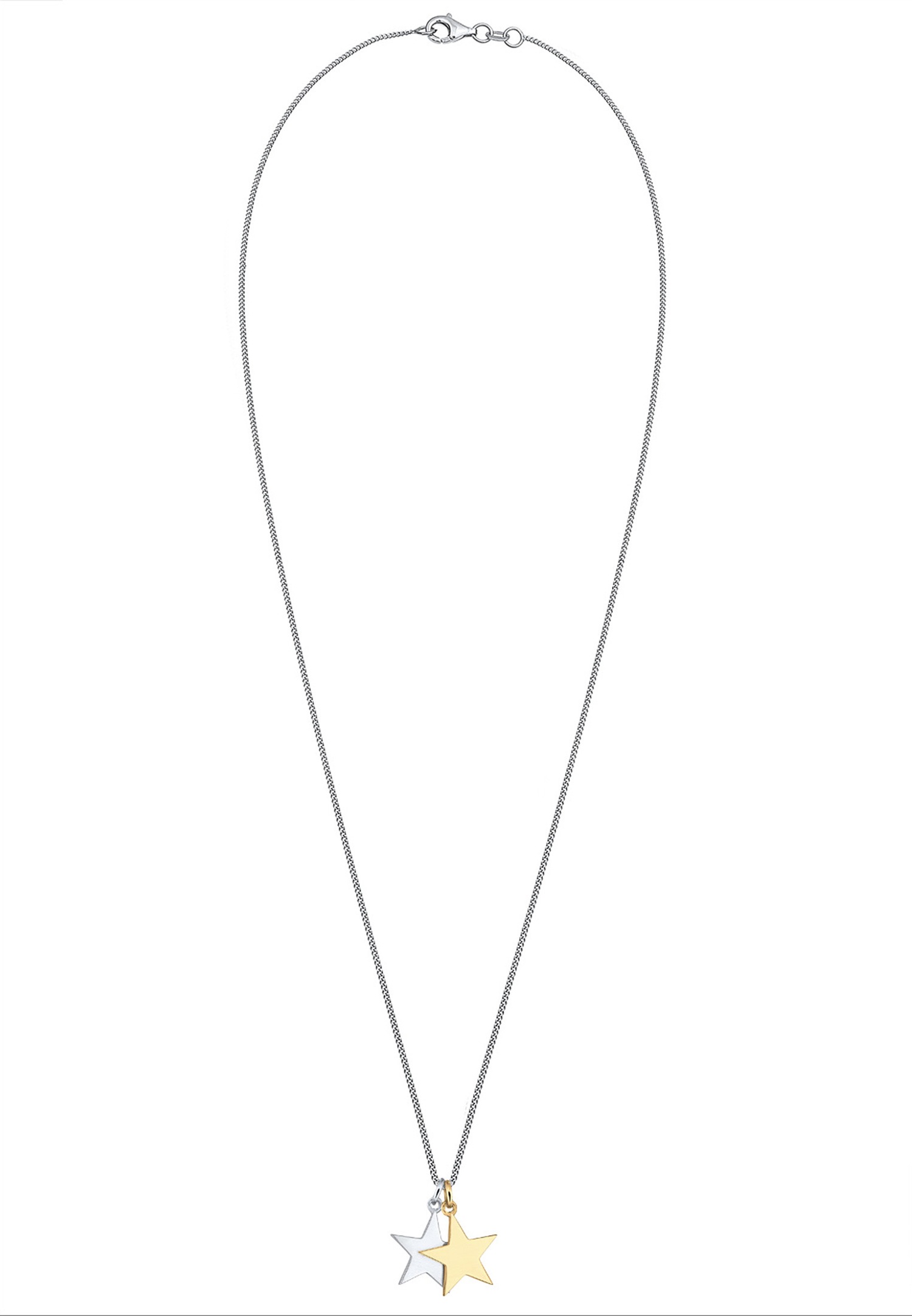 Elli Femme Pendentifs Étoile Bicolore - (925/1000) Argent