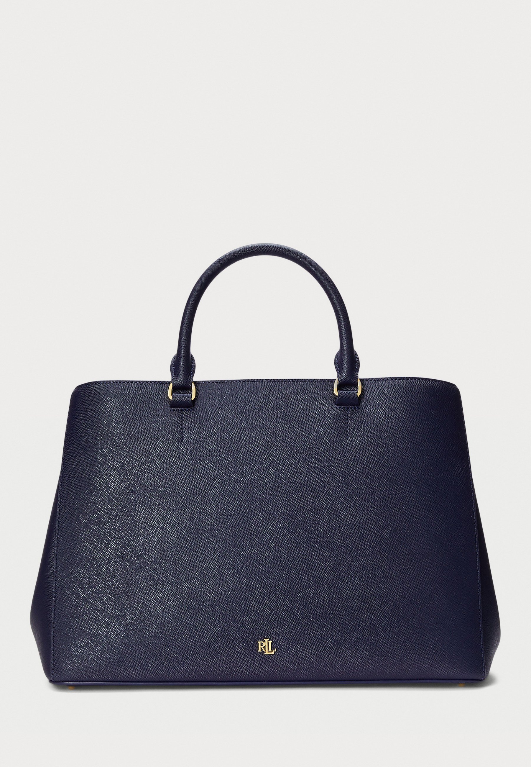 Lauren Ralph Lauren CROSSHATCH LEATHER LARGE HANNA SATCHEL - Torebka - wyrafinowany granat