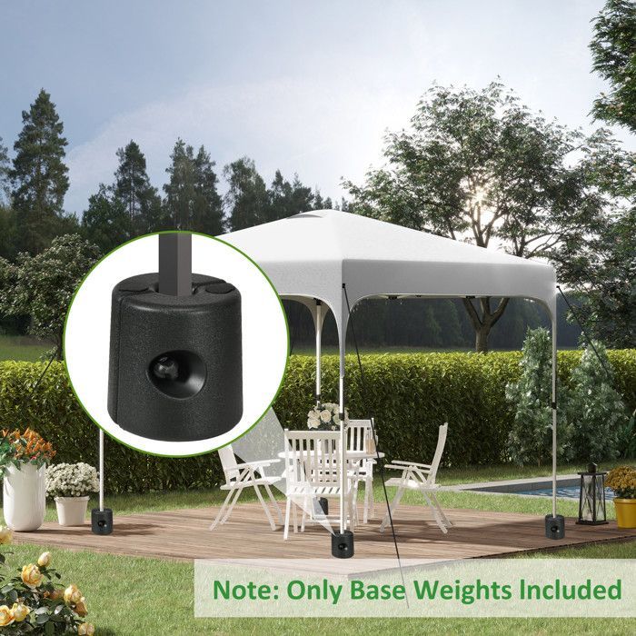 Set di 4 piedini per gazebo a scomparsa - Outsunny - Riempibili con acqua o sabbia - con viti di sicurezza - HDPE - Nero