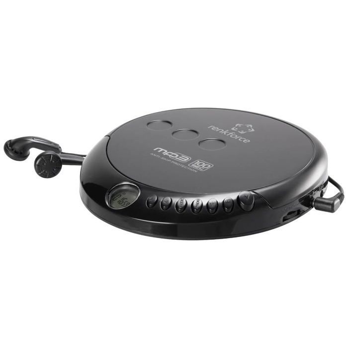 Renkforce RF-CDP-200 Portable CD/MP3 Player, Black