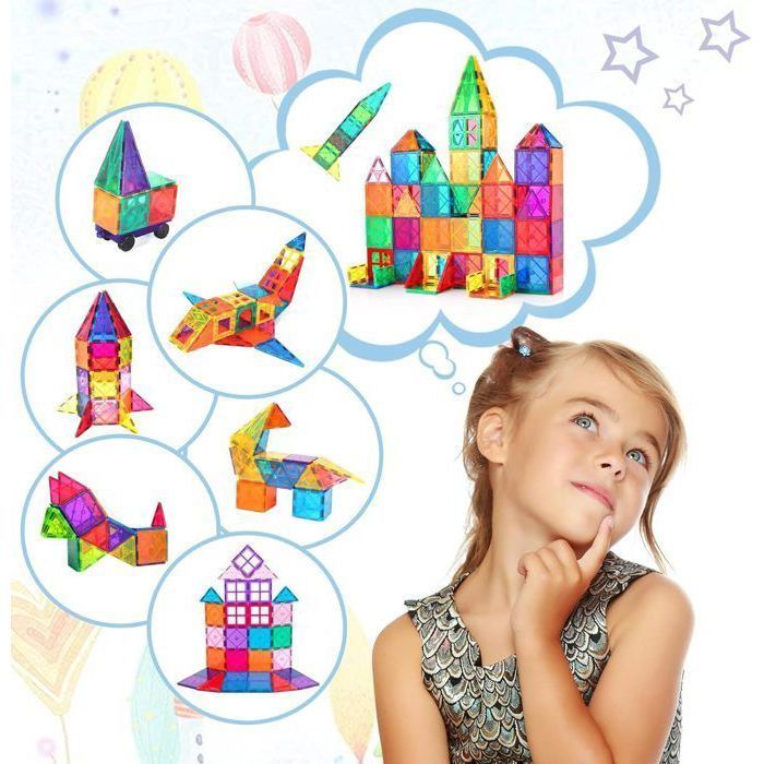 Magnetic Building Blocks - OTBACT - 60 Pieces - Educational Toy - Unisex - 3D