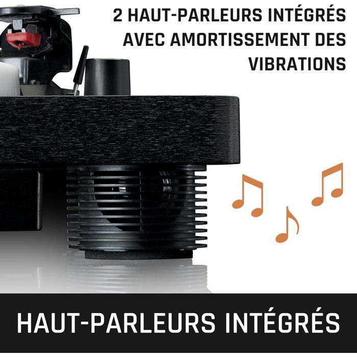 Lenco LS-50LEDBK - Platine vinyle avec haut-parleurs intégrés et éclairage LED