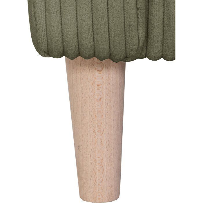 Vaste hoekbank - 3-zits - CHIPY - Lincoln Khaki stof - Poten van natuurlijk hout - 192 x 82 x 138 cm