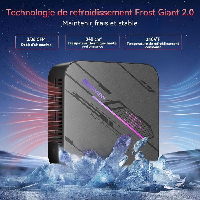 Blackview MP100 Mini PC Ryzen 5 7430U 16GB 512GB SSD Win 11 Pro – Ultra krachtige 4K 144Hz drievoudig scherm WiFi 6
