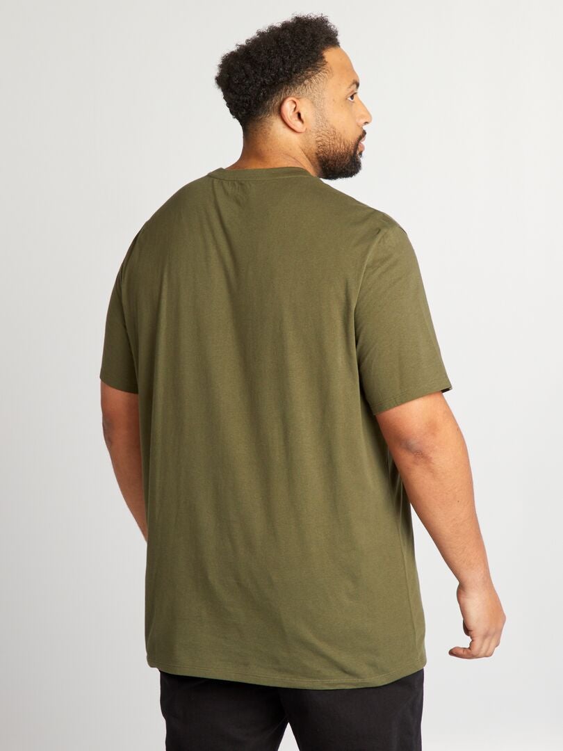 'Nirvana' T-shirt met ronde hals - Khaki