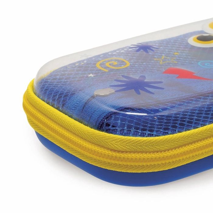 Legami Wonderwow Monster kinderetui, blauw met ritssluiting - gaasvak en pennenhouders
