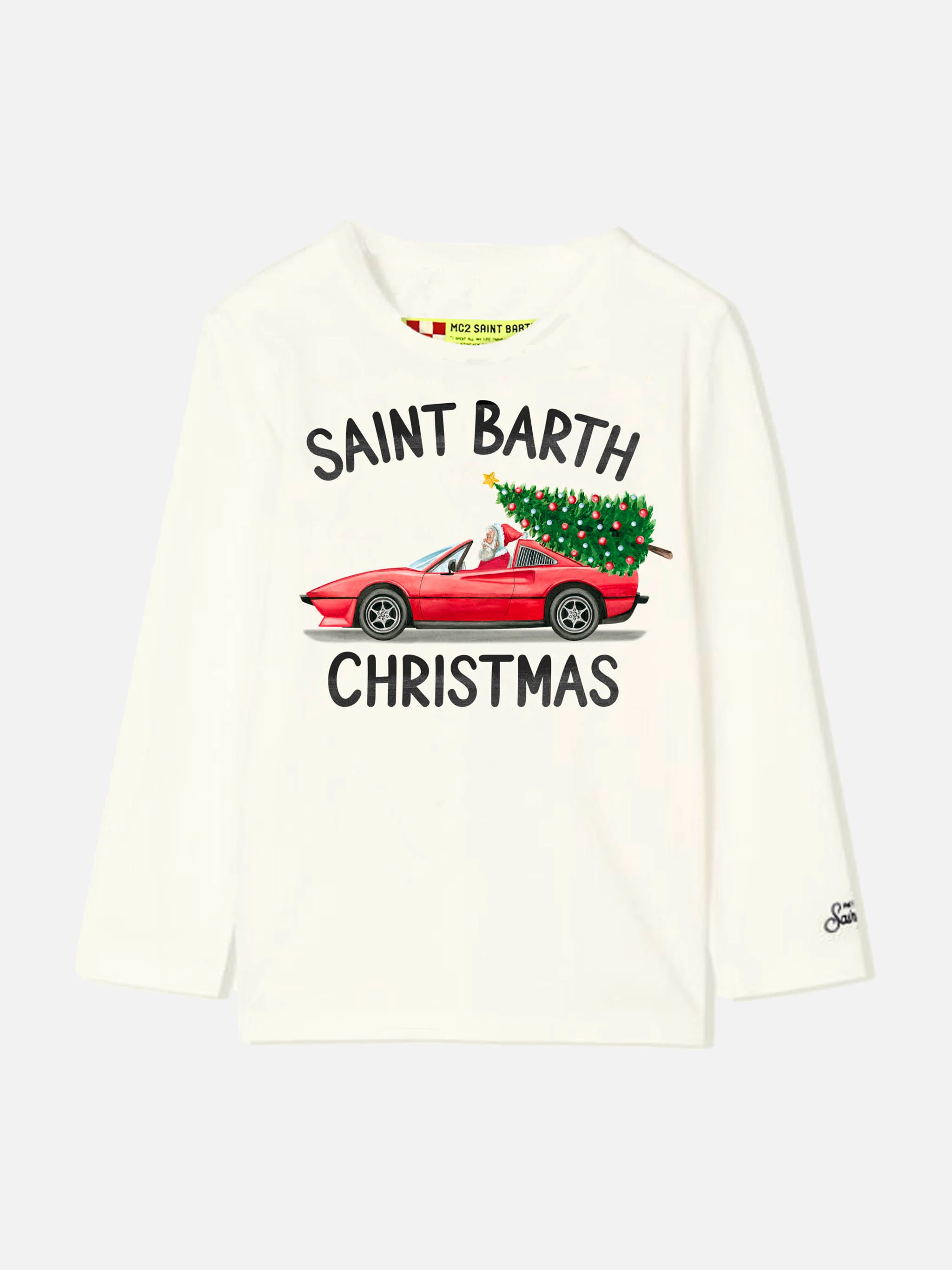 Børne-T-shirt med juleprint fra Sankt Barth