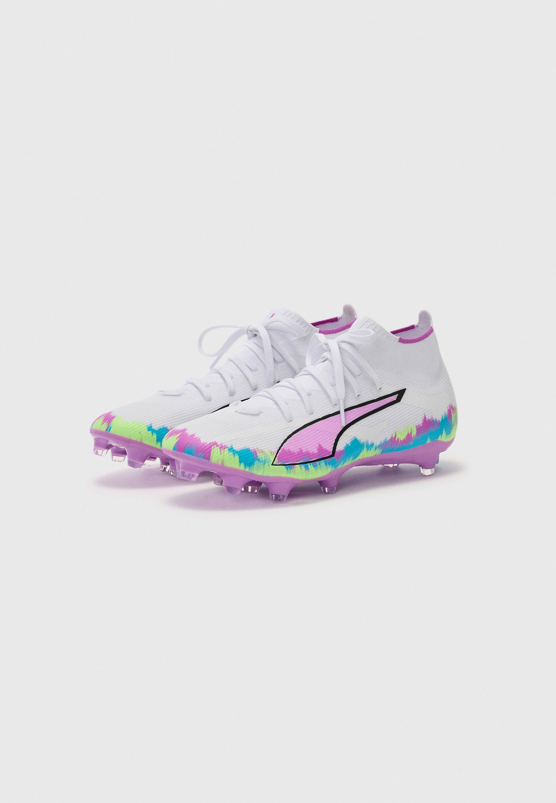 Puma ULTRA 6 MATCH FG/AG - Voetbalschoenen voor stevige ondergrond - wit/fris appelgroen/helder aquablauw/puur magenta