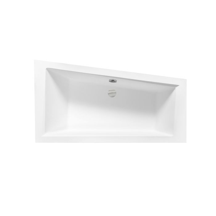 Corner bathtub 150x85 Right-hand opening + headrest, bath drain and 4-in-1 feet