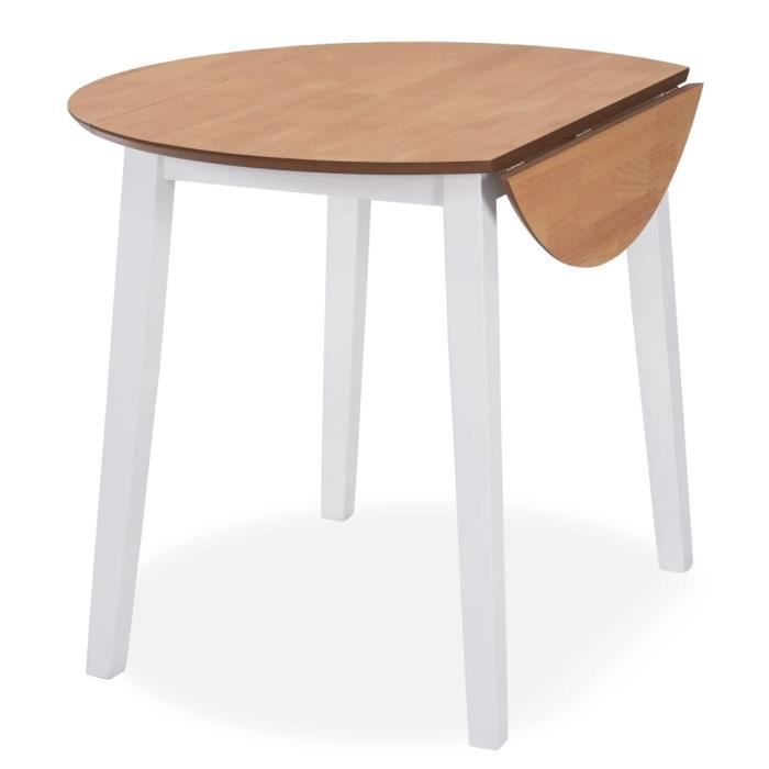 Mesa de comedor redonda plegable vidaXL, MDF blanco