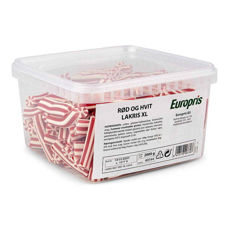 KnallGodt Regaliz rojo y blanco 2 kg