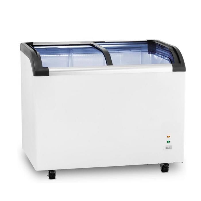 Congelatore a pozzetto 273L - vetro curvo - -18°C - 3 cestelli - LED interno - serratura - 230V