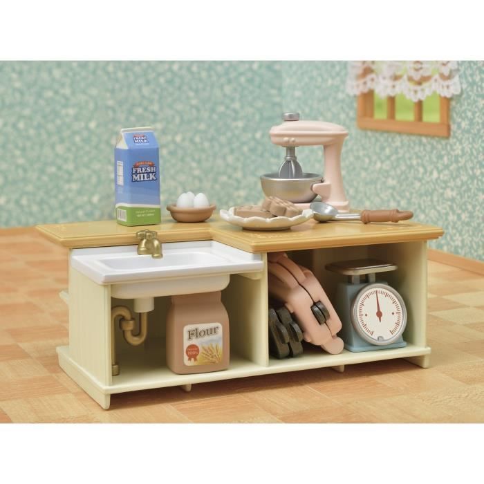 Familias Sylvanian - Muebles y accesorios de cocina - Blanco - Porcelana - Para mayores de 3 años