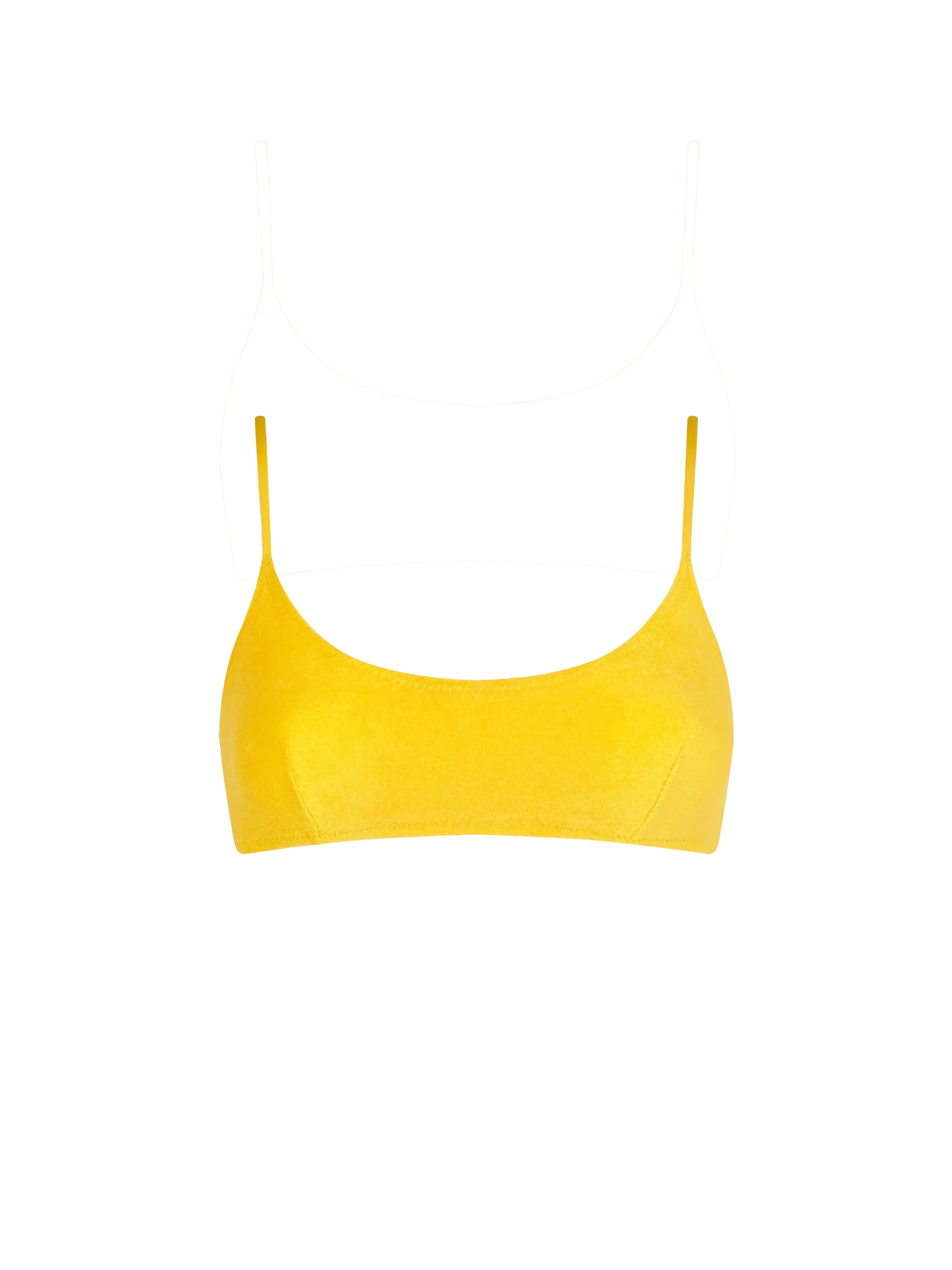 maillot de bain brassière jaune en éponge pour femme